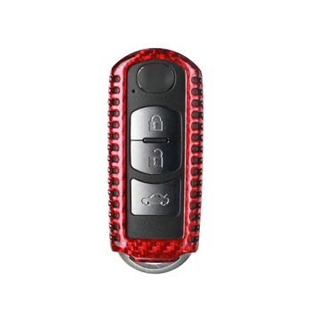 Červené Auto Uhlíkových Vlákien Flip Diaľkové Skladacie Kľúča Vozidla Kryt Fob Prípade Shell Pre Mazda 2 3 5 6 CX3 CX5 CX7 CX9 MX5