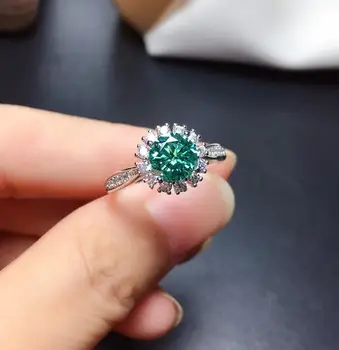 Zelená moissanite Osobnosti dizajn Nový prsteň, 925 Sterling silver, krásne farby, šumivé, 1 karát 2 Karátového Diamantu D VVS1