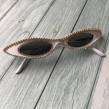 ZAOLIHU Sexy Samll Cat Eye Ženy slnečné Okuliare 2019 Diamond Luxusné Slnečné Okuliare UV400 Party Okuliare Hot Predaj Ručne vyrábané oculos de sol