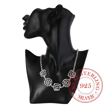 2020 Vintage Bijoux Luxusné Závit Reťazca Vyhlásenie Náhrdelník Prívesok pre Ženy 925 Sterling Silver Jemné Šperky Príslušenstvo