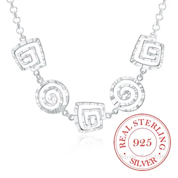 2020 Vintage Bijoux Luxusné Závit Reťazca Vyhlásenie Náhrdelník Prívesok pre Ženy 925 Sterling Silver Jemné Šperky Príslušenstvo