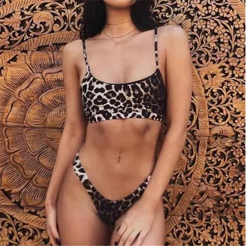 2020 Najnovších Európskych A Amerických Sexy Plavky Leopard Tlač Výbuchu podprsenka Nastaviť Pláži Plavky, Podprsenky Jednoduchý Oblek