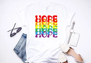 Hahayule1pcs Rainbow, Tričko Nádej Sveta BTS Bpop TRIČKO *Dúfam, že T-shirt*Kultúre a Pop Obchod Tlačí na Kvalitné Unisex tričká
