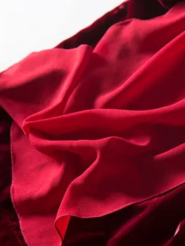2020 Originálny Dizajn Červené Víno Temperament Nika Dizajnér Stuhy Sukne Dlhé Hodvábne Zamatový Šaty