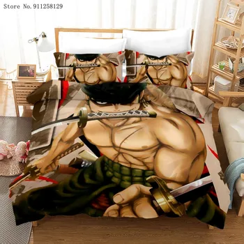 2/3 Kusov, Jeden Kus posteľná bielizeň Nastaviť 3D animovaný Perinu Nastaviť Anime, Luff Posteľ Deka Kryt Twin Jeden Kráľovná King Bed Kryt Nastaviť