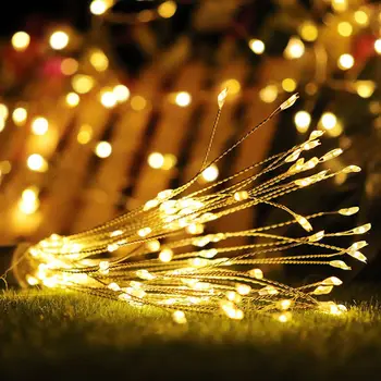 Predaj Ohňostroj LED Svetlá Nepremokavé Medený Drôt Pásy String Svetlá Pre Svadobné Dekorácie LED Víla Svetlo Vianočné Osvetlenie D30