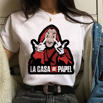 Maycaur Dom Papiera T Shirt Nové Peniaze Heist Ženy La Casa De Abstraktných Letné Tričko T-shirt 2020 T-shirt Papier dom Série
