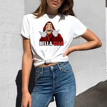 Maycaur Dom Papiera T Shirt Nové Peniaze Heist Ženy La Casa De Abstraktných Letné Tričko T-shirt 2020 T-shirt Papier dom Série
