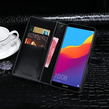 Česť 7A Pro Luxusné Kožené puzdro Flip puzdro Pre Huawei Honor 7 Pro Ochranné Telefón Prípade Krokodíla Zrna