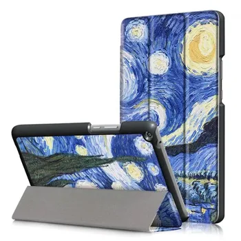 Prípad tabletu Pre Huawei Media Pad T3 8.0 Pevné Štíhly Kryt Stojan Prípade Flip Tlač PU Kožené Magnetické puzdro Smart Cover obal pre T3 8 cm