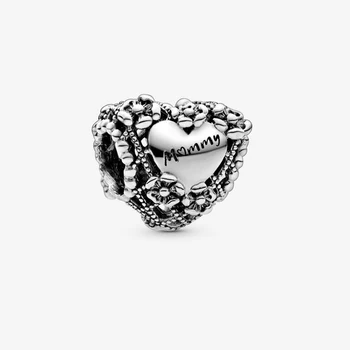 2020 Nový, Originálny 925 Sterling Silver Perličiek Duté Maminku Láska Srdce Kúzlo Fit Pandora Náramok Náramok DIY Ženy Šperky