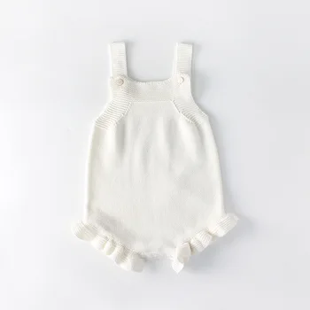Detská Baby Girl Pletené Oblečenie Biele Rompe/Cardigan Jeden Kus Roztomilé Dieťa Dievča Oblečenie