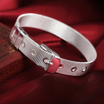 DOTEFFIL 925 Sterling Silver 10 mm Watchband Náramok Pre Ženy, Muža, Svadobné Zapojenie Strana Módne Šperky