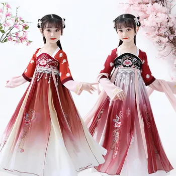 Dievčatá Hanfu Čínske Ľudové Tanečné Kostýmy Dávnych Cosplay Čínske Tradičné Šaty Fáze Plášte Výkon Fotografie Kostým