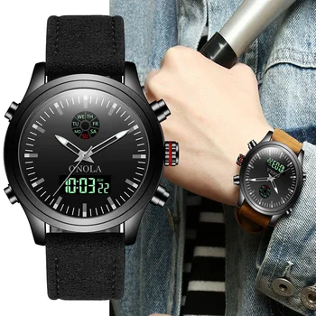 Pánske Elektronické Hodinky 2020 Duálne Zobrazovanie Vodotesný Digitálny LED Náramkové hodinky Šport Business Sledujte Muž Hodiny reloj hombre