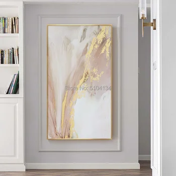 Ručne maľované Abstraktné Zlato a Ružovej Farby olejomalieb Moderné Plátno Maľby Nástenné Maľby pre Obývacia Izba domáce Dekorácie