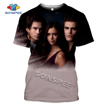 SONSPEE Vampire Diáre 3D Tlač T-shirt Lete Mužov Bežné tričko Streetwear Hip hop Krátke rukáv Top Ženy Tee Oblečenie