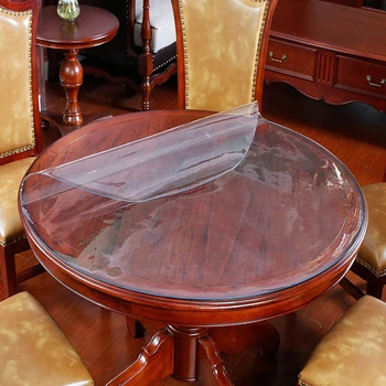 2.0/3.0 mm transparentné pvc obrus nepremokavé obrus okrúhly obrus stola kryt gauč sklo krištáľ rada prestieranie podložky