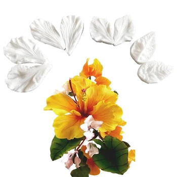 Kvet Ibišteka Mutabilis Petal Silikónové Formy Cake Zdobenie Nástroje Fondant Gumpaste Hliny Sugarcraft Kvetinový Ručné Formy C393