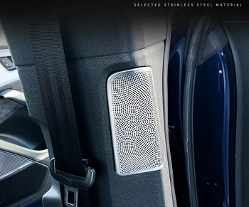 Auto Styling Centrum Pilier Audio Reproduktorov Výbava Kryt Nálepky Rám Pre Audi Q7 Q8 2018-2020 Nehrdzavejúcej Ocele Interiérové Doplnky