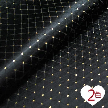 Čierne Zlato a Striebro Bod Diamond Line Brocade Textílie Satin Textílie/kostým Oblečenie Hanfu Odev Eva/100 CM*95 CM