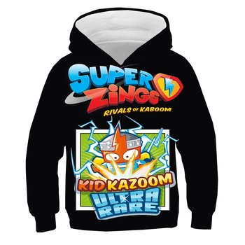 Deti Super Zings Hoodie Chlapci Dievčatá Cartoon 3D Vytlačené Pulóvre Deti Superzings Mikina Jar Zimné Harajuku Streetwear
