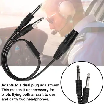 Letecká pre Slúchadlá, Konektor Kábel pre Airbus Headset 5 kolíkové XLR na Dual GA Adaptér Dvojitý Konektor Lietadla Plug Lietadla Konverzie Line