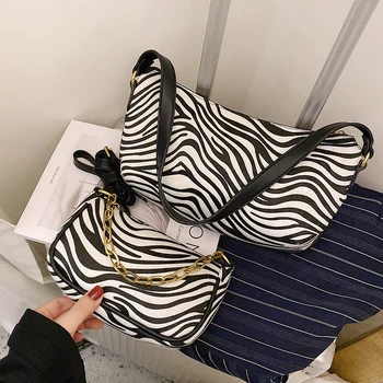 [BXX] Kôň Vlasy Zebra Vzor Malé Crossbody Tašky Pre Ženy 2021 Značkové Trendy Taška cez Rameno Dámy Cestovanie Kabelky HO507