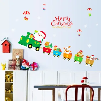 DIY Veselé Vianočné Samolepky na Stenu okenného Skla Festival Obtlačky Santa nástenné Maľby Nový Rok Vianočné Dekorácie pre Domov Dekor