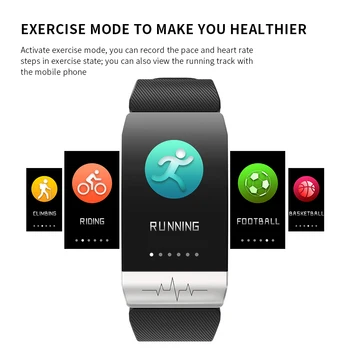 Wearpai T1 Smart Hodinky Telesnej Teploty EKG Fitness Hodinky Tepovej frekvencie pre Ovládanie Hudby Šport Kapela Smartwatch pre iOS a Android