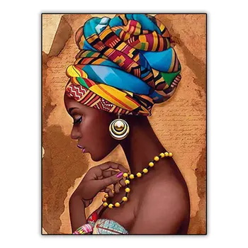 Krásne Afrike Ženy 5d DIY Diamond Maľovanie Nastaviť Plný Vrták Námestie Kolo Diamond Mozaiky Výšivky Obrázok Umenie Príslušenstvo Súprava