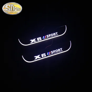 SNCN 4PCS Akryl Dynamické LED Vitajte Šliapacie Auto Šúchať Doska Pedál Dvere, Parapetné Cesta Svetlo Pre BMW X6, E71 F16 G06