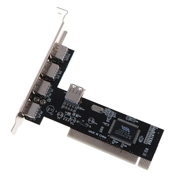 USB 2.0 4 Port 480Mbps Vysokej Rýchlosti CEZ ROZBOČOVAČ PCI Radič Karty Adaptéra PCI Karty