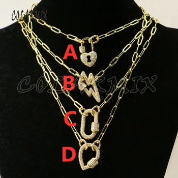 3 Ks Špirála Spona Zirkón náhrdelník prívesok zlatej farby, metal, Punk náhrdelník Vysokej kvality veľkoobchod šperky Reťazca náhrdelník 50320