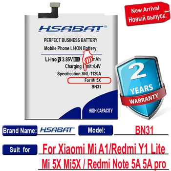 HSABAT 5300mAh BN31 Batérie pre Xiao Mi A1 / Redmi Y1 Lite Xiao Mi 5X Mi5X / Redmi Poznámka 5A 5A pro