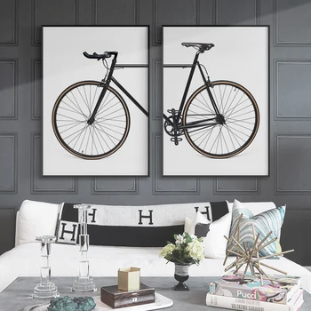 Nordic Retro Kovových Bicyklov Klasické Auto Obrázok Na Stenu Umelecké Plátno Na Maľovanie Plagátu Tlač Obývacej Izby, Spálne, Kancelárie Domáce Dekorácie