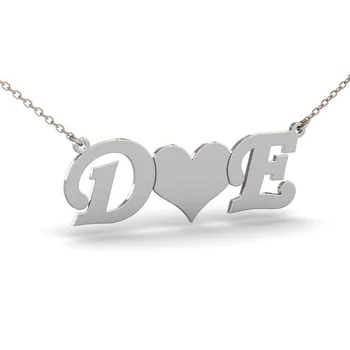 Ufine Osobné Dve Počiatočné so srdcom darček pre dievča módny Náhrdelník cooper vysokej kvality prívesok náhrdelník N2162