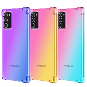 Nárazu-odolné TPU Mäkké puzdro pre Samsung Galaxy Note 20 Ultra A51 A71 A21S M21 A51 A71 A81 A91 Drop Ochrana airbag Kryt