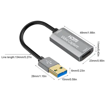 4K kompatibilný s HDMI Video Capture Kartu USB 3.0 1080p 60Fps Hra Zachytiť Kartu Grabber Záznam Box Live Streaming pre PS4 HD