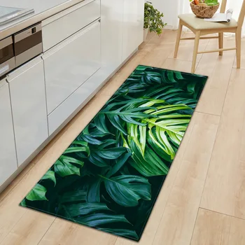 3D Zelená tráva koberce absorpčné non-slip bambusové listy dvere mat kúpeľňa kuchyňa poschodie mat spálne, obývacia izba koberec chodbe koberec