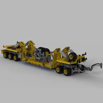 RC Výkon Motora Funkcie Oshkosh M1070 Civilno-Verzia Traktor s Ťažkých Prívesov fit MOC-34732 Stavebné kamene, Tehly Hračky