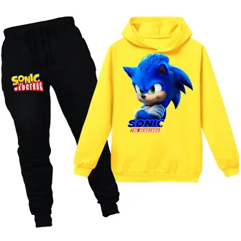 Sonic Deti Hoodies pre sonic detská Mikina pre Chlapcov, Dievčatá Potu Shirt Dieťa Hoodies Oblečenie nohavice 2pc Nastaviť