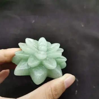 Prírodný kameň crystal vyrezávané Zelená Aventurine sukulentných rastlín figúrka na Ozdobu