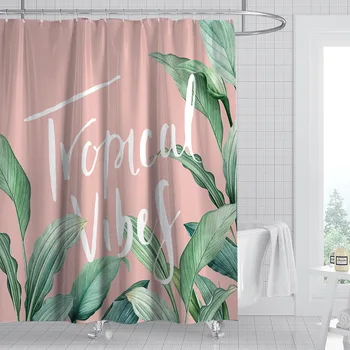 Aggcual Nordická zelená rastlina sprchový záves nepremokavé plesniam dôkaz, okno v Kúpeľni opony tlač kvet Kúpeľňa dodávky y40