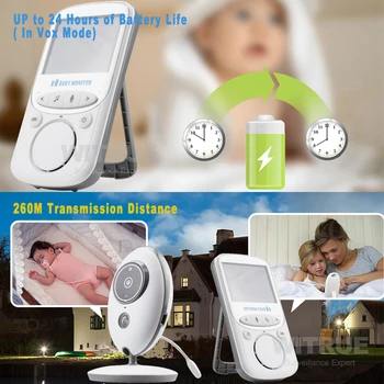 Bezdrôtové Baby Monitor VB605 Rádio Video Opatrovateľka Babyfoon 2,4-Palcový Monitor bebe s IR Kamera Nočného Videnia baby sitter babymonitor