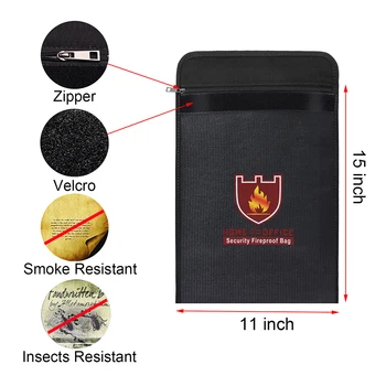 Ohňovzdorné Lipo Bezpečné Taška NON-SVRBENIE Silikónové vrstvou Laminátu Puzdro, Vody Resistent, Bezpečný pre Pokožku, Ohňovzdorné Home Safe Obálky