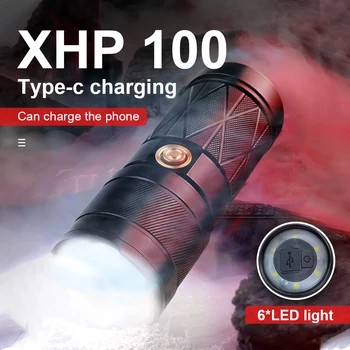 600000LM xhp100 výkonné led baterka USB baterky Nabíjacie taktické svietidlo xhp90 Vysoký výkon baterky xhp70 xhp50 lampa