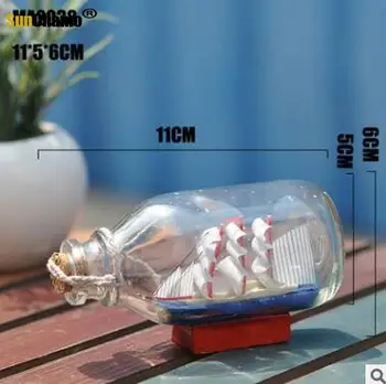 Stredomorský štýl pirátska loď pláva fliaš malé sklenené fľaše, ktorí chcú korku darčeky remeslá Umelecké zbierky