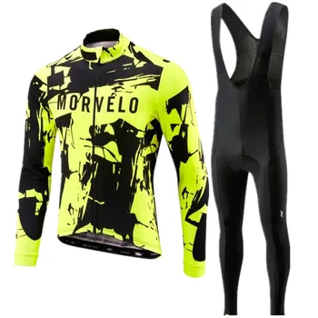 2020 Pro team Morvelo dlhý rukáv Cyklistika Dres, nohavice Nastaviť Cyklistické Oblečenie Cestné Cyklistické Dresy Cyklistické Oblečenie, Náprsníkové Nohavice Obleky