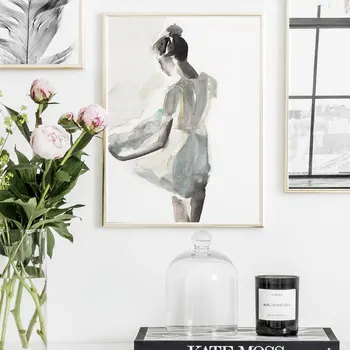 Nordic Kvety Plagát Abstraktné Maliarske Plátno Black Drobet Wall Art Obrázky Pre Obývacia Izba Moderné Dekoratívne Vytlačí Na Stenu